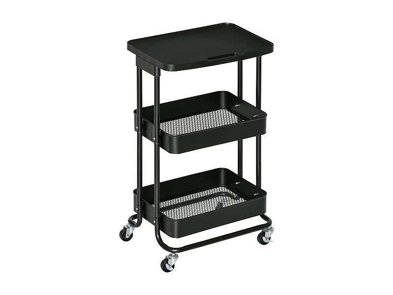 Carrito de cocina negro 46x34.5x76.5 cm HOMCOM