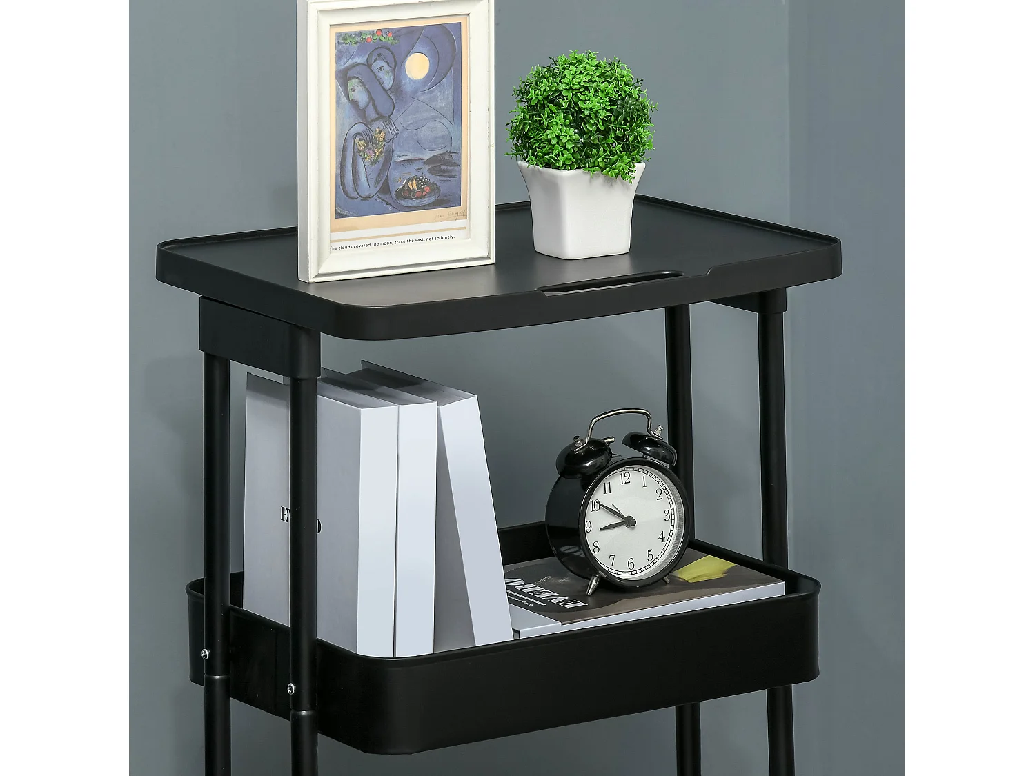 Carrito de cocina negro 46x34.5x76.5 cm HOMCOM