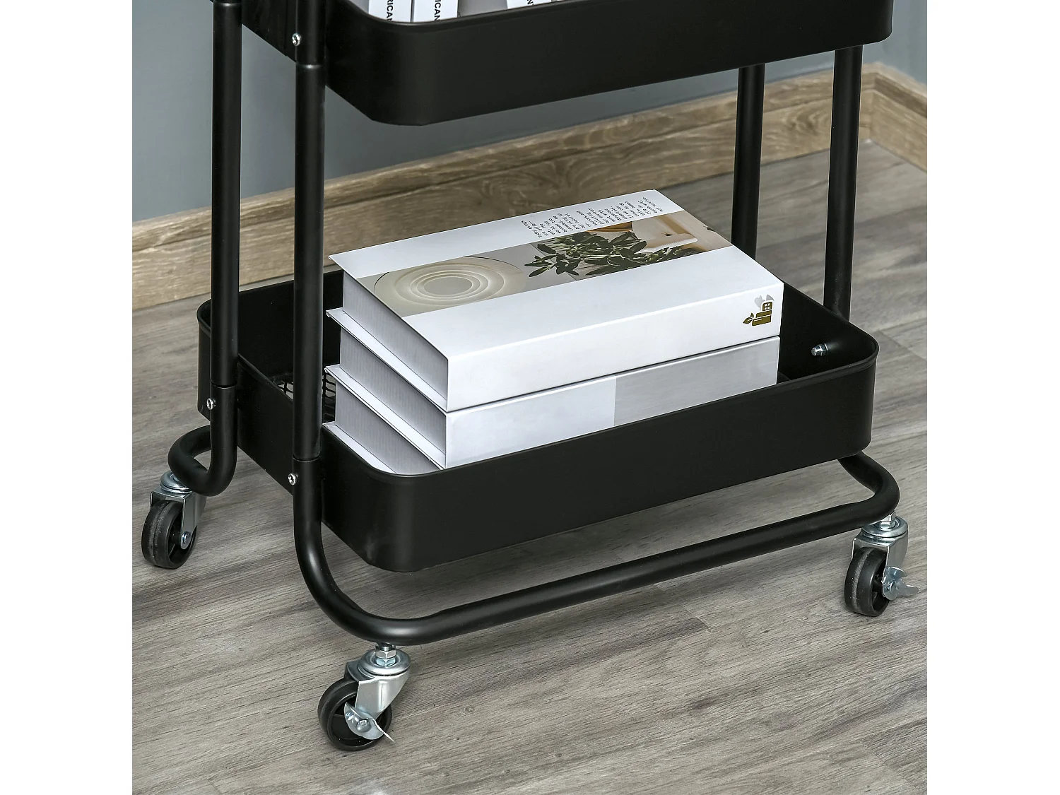 Carrito de cocina negro 46x34.5x76.5 cm HOMCOM