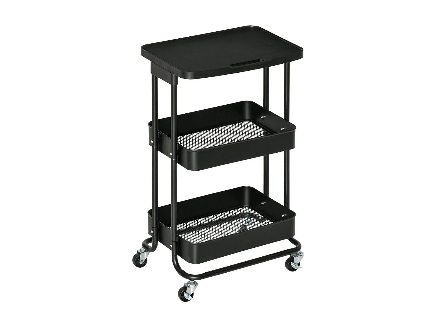 Carrito de cocina negro 46x34.5x76.5 cm HOMCOM
