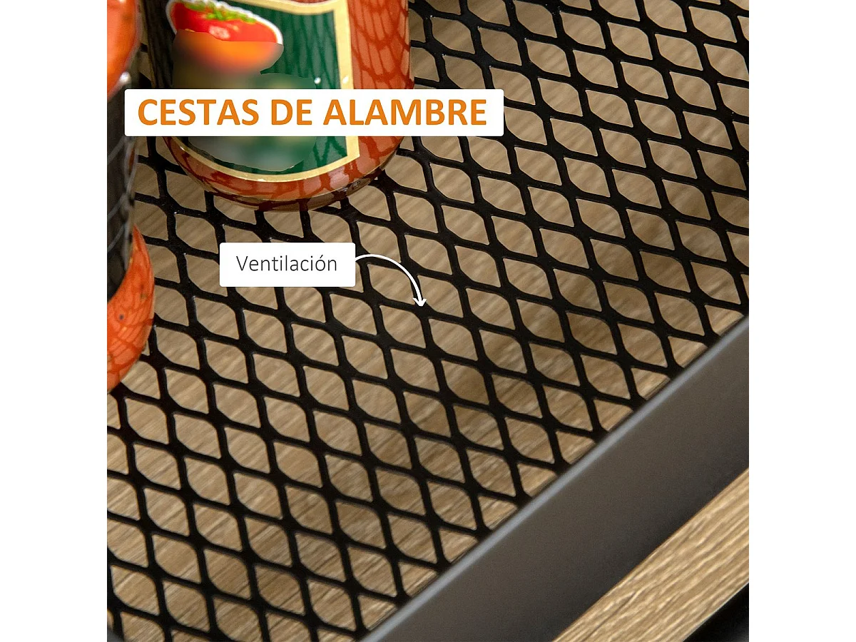 Carrito de cocina negro 46x34.5x76.5 cm HOMCOM