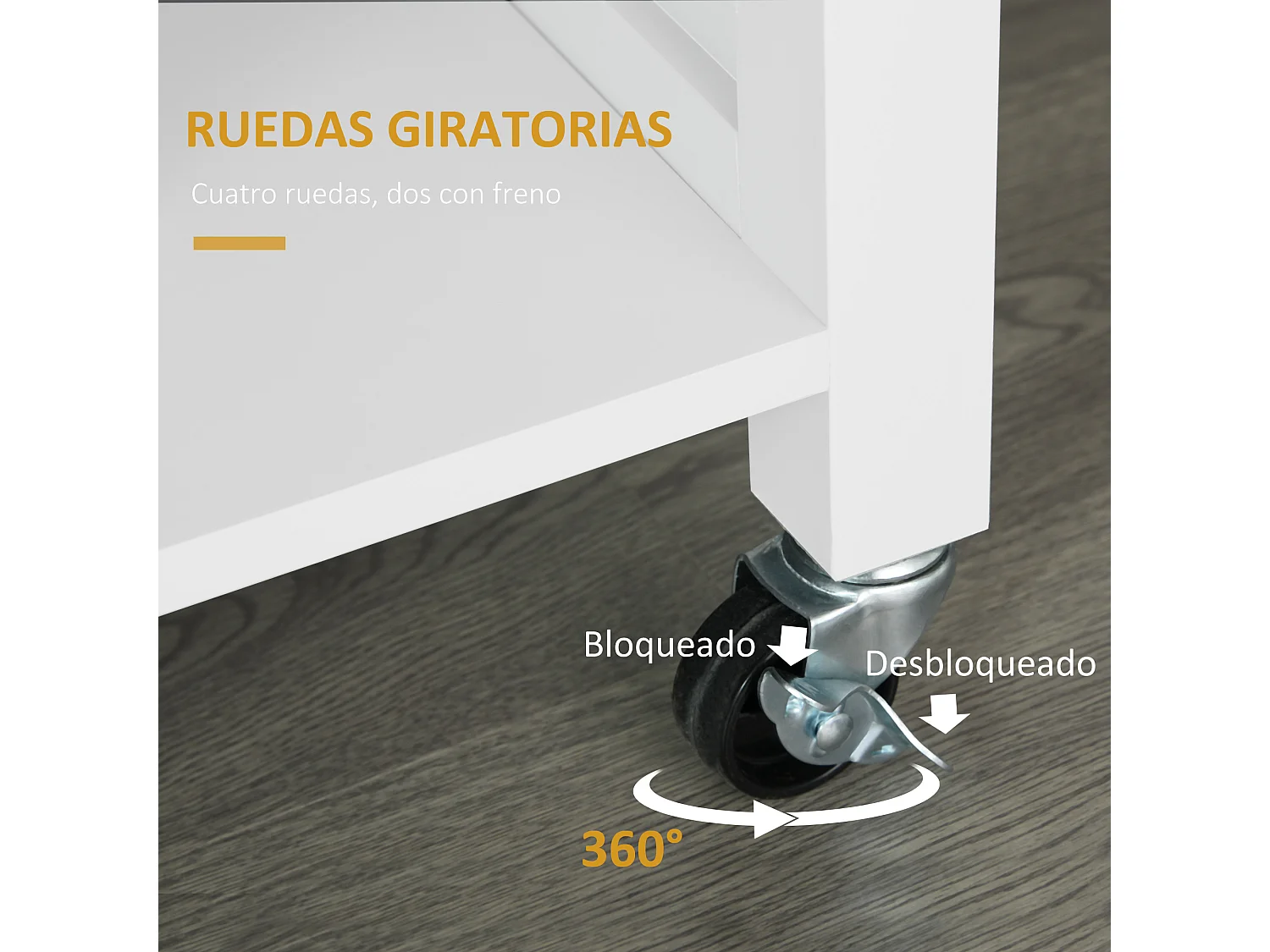 Isla de cocina blanco 107.5x48x89 cm HOMCOM
