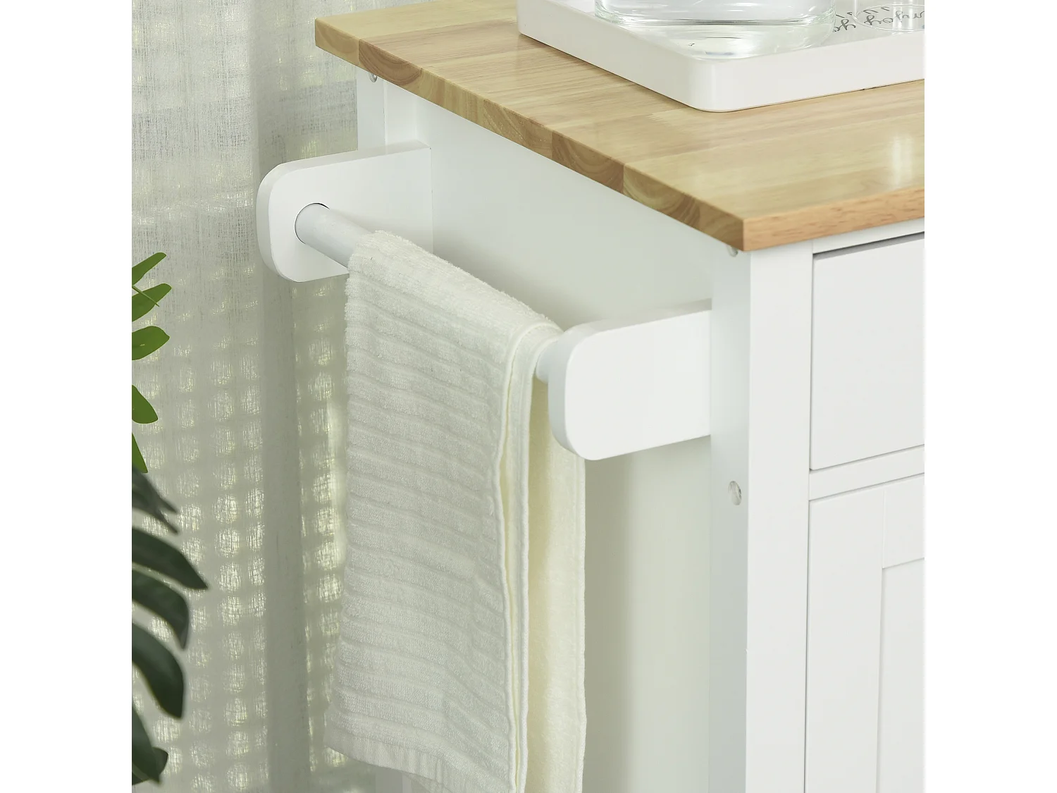 Isla de cocina blanco 107.5x48x89 cm HOMCOM