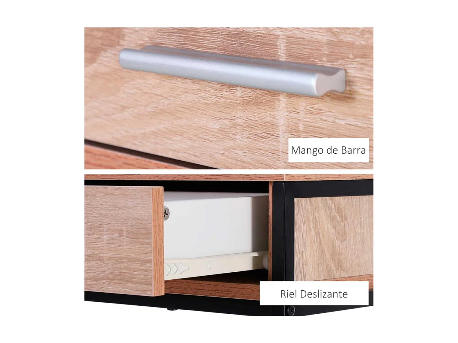 Mesa para recibidor roble y negro 120x30x81,5 cm HOMCOM