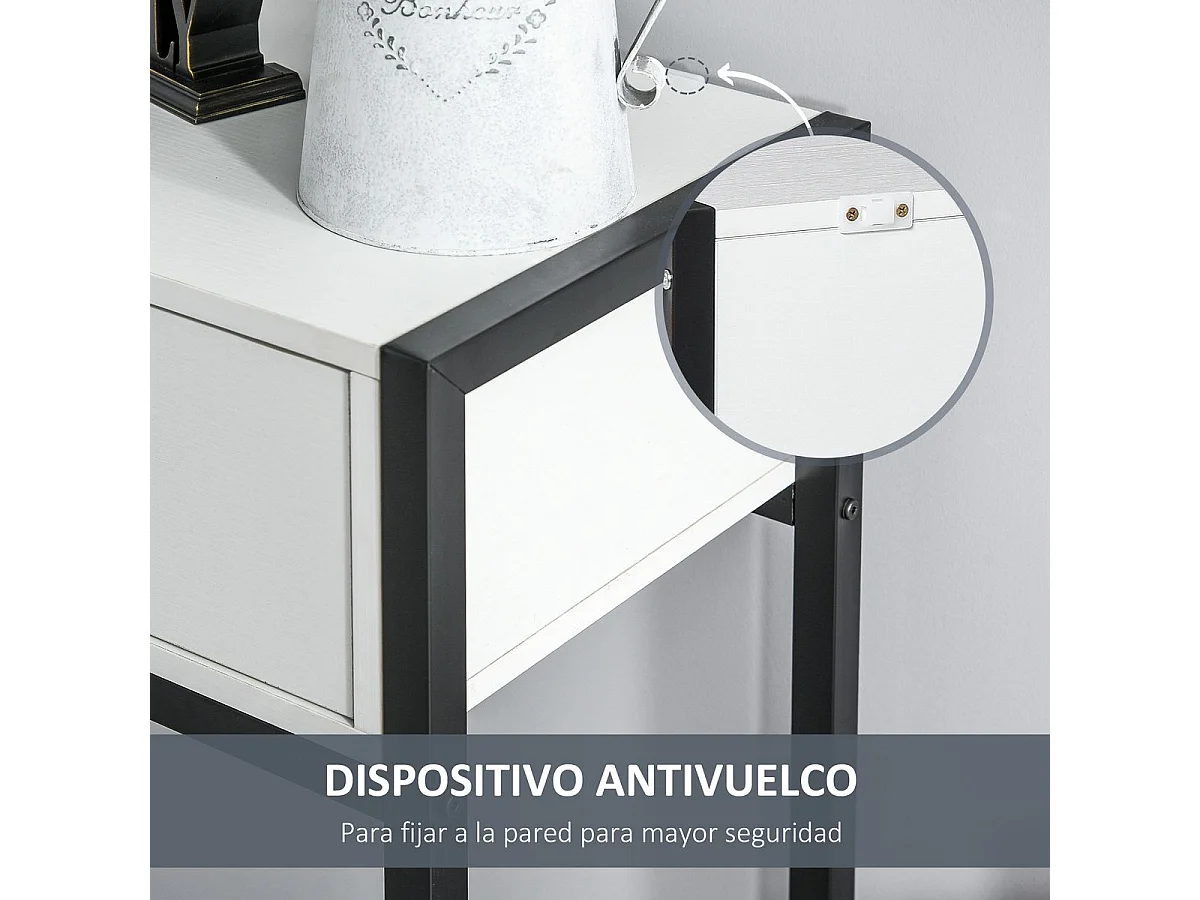 Mesa de consola negro y blanco 120x34x81 cm HOMCOM