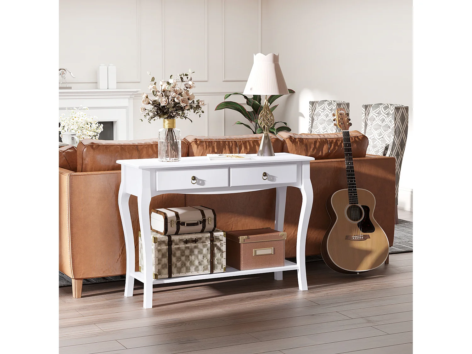 Mesa consola blanco 100x33x75 cm HOMCOM