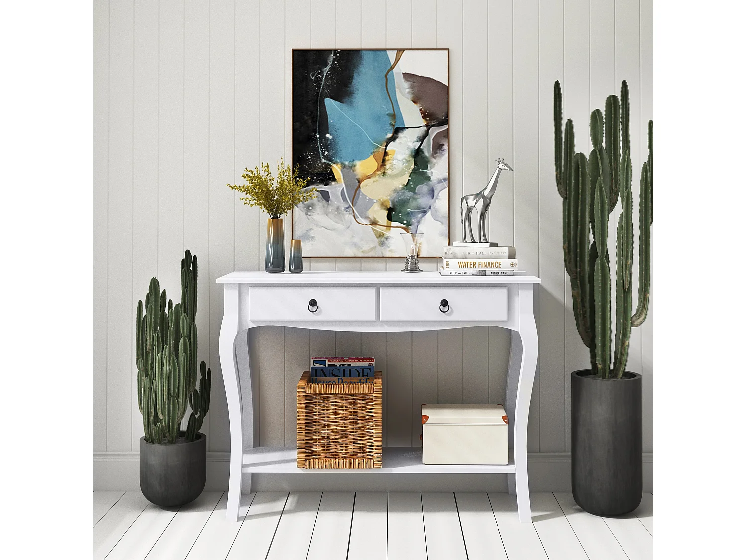 Mesa consola blanco 100x33x75 cm HOMCOM