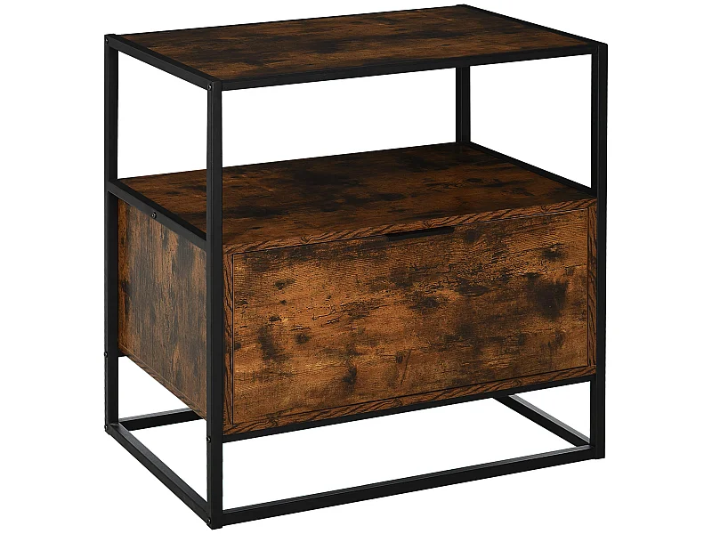 Mesa consola auxiliar negro y marrón rústico 73x45.5x76 cm HOMCOM