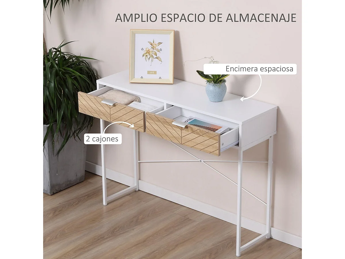 Mesa de consola blanco 100x30x75 cm HOMCOM