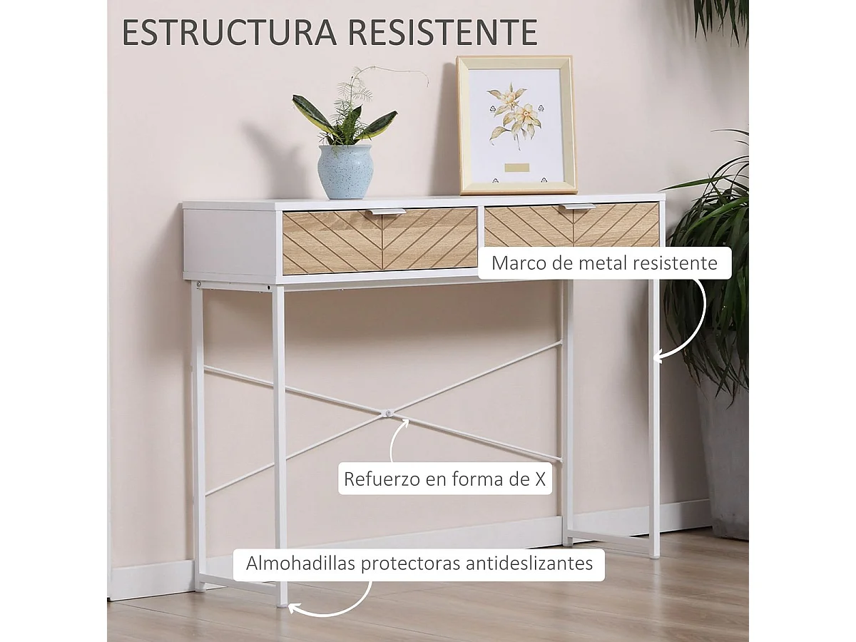 Mesa de consola blanco 100x30x75 cm HOMCOM