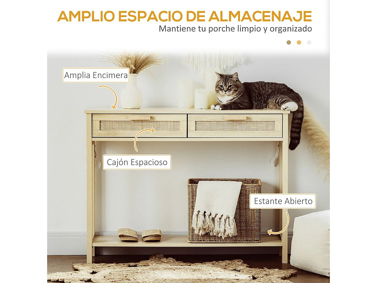 Mesa consola natural 100x30x76 cm HOMCOM