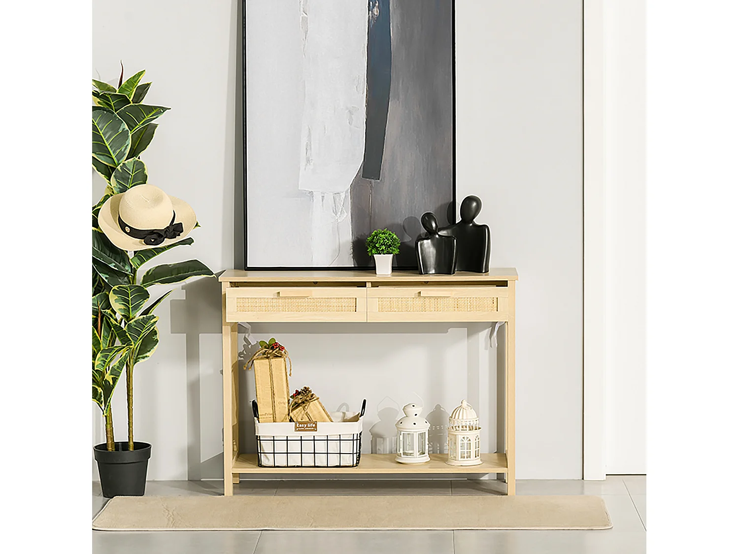 Mesa consola natural 100x30x76 cm HOMCOM