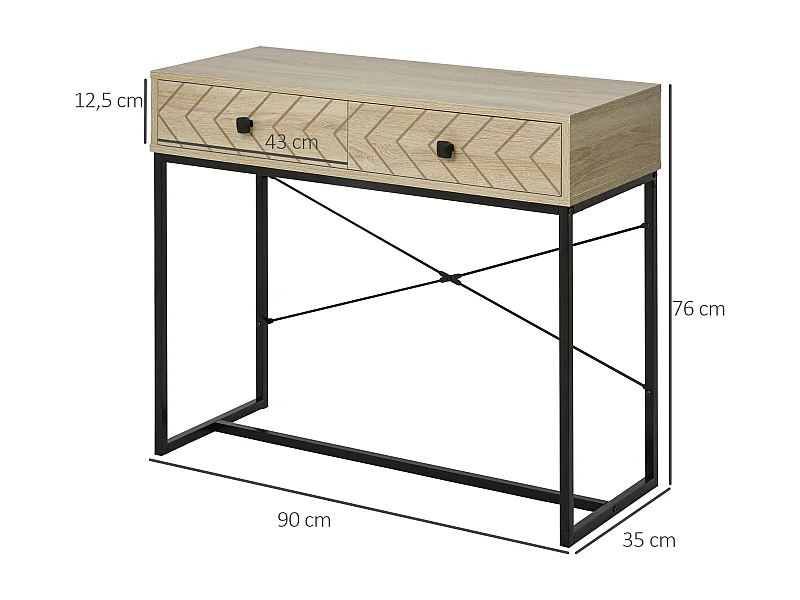 Mesa de consola madera natural 90x35x76 cm HOMCOM