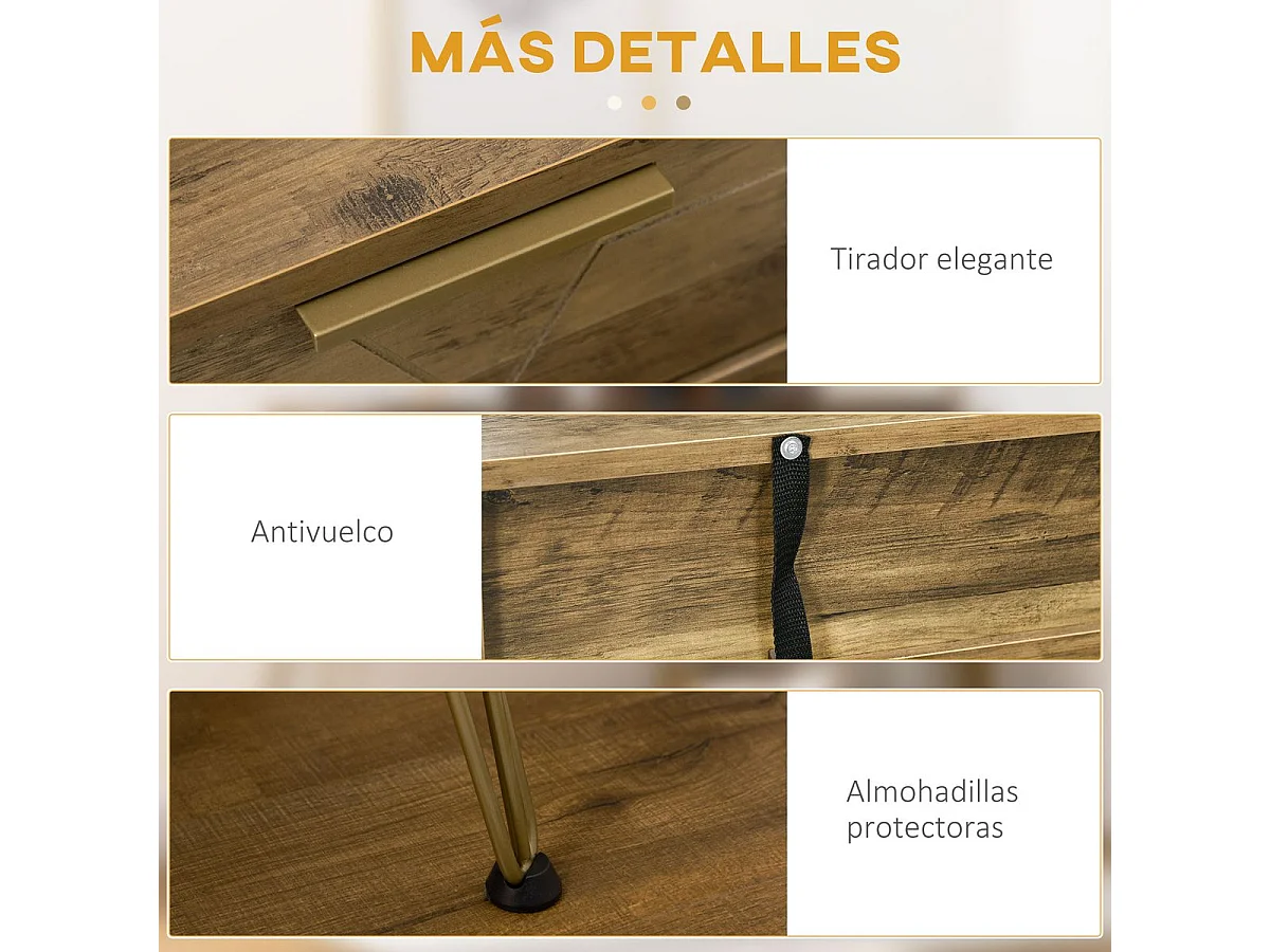 Mesa consola bronce 120x29x79 cm HOMCOM