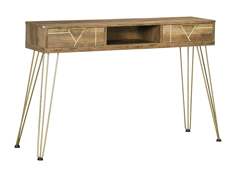 Mesa consola bronce 120x29x79 cm HOMCOM