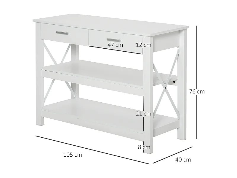 Mesa consola blanco 105x40x76cm HOMCOM