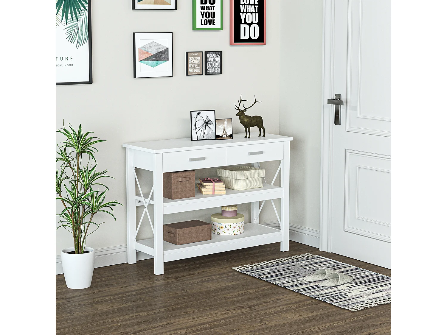 Mesa consola blanco 105x40x76cm HOMCOM