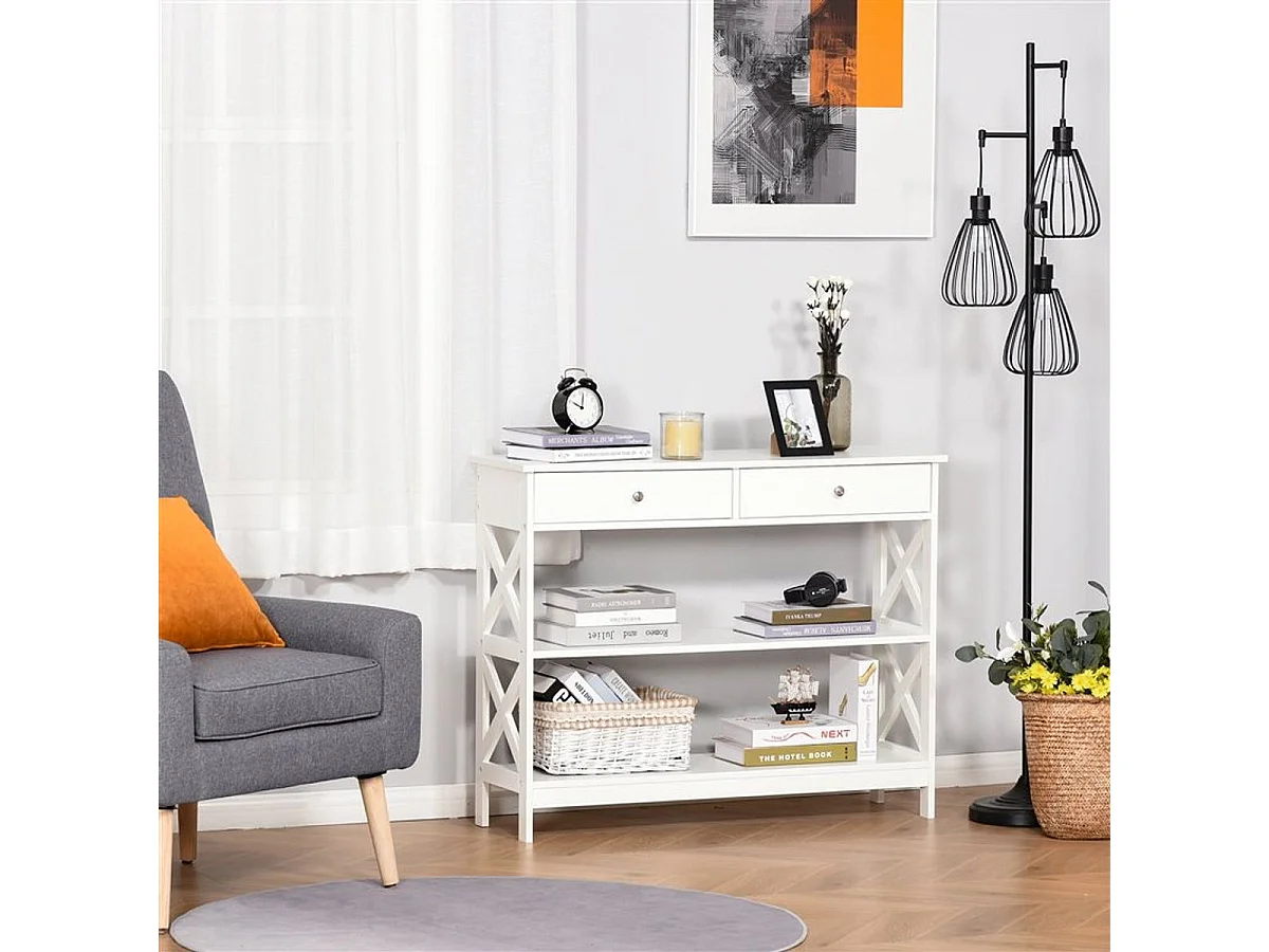 Mesa consola blanco 100x30.5x80 cm HOMCOM