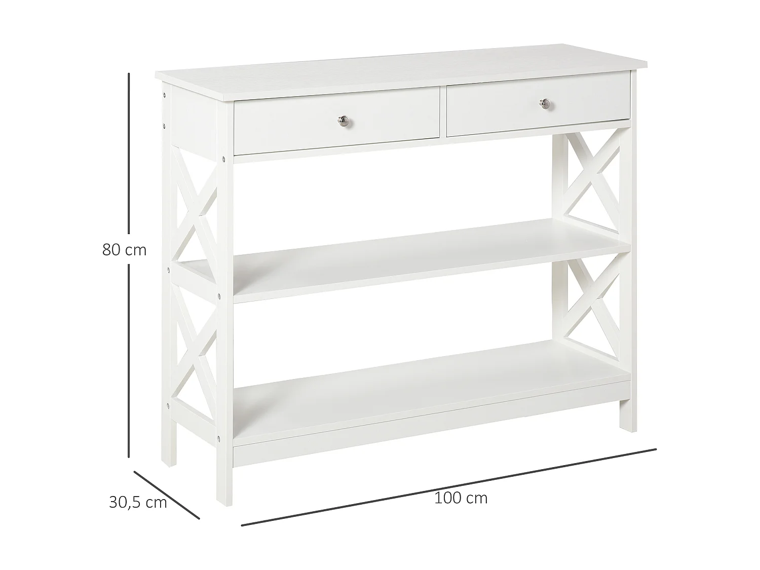 Mesa consola blanco 100x30.5x80 cm HOMCOM