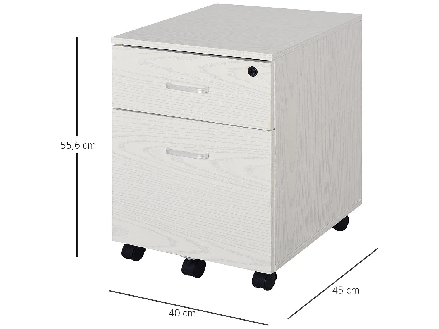 Armario de archivador móvil blanco 40x45x55.6 cm Vinsetto