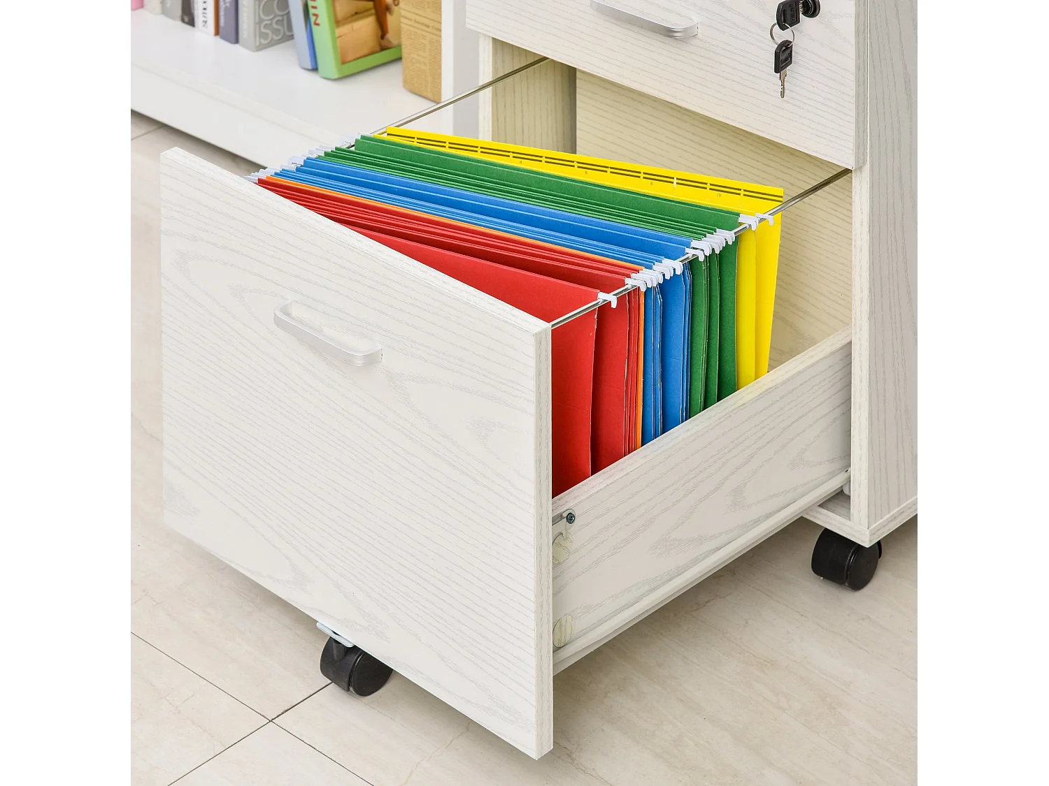 Armario de archivador móvil blanco 40x45x55.6 cm Vinsetto