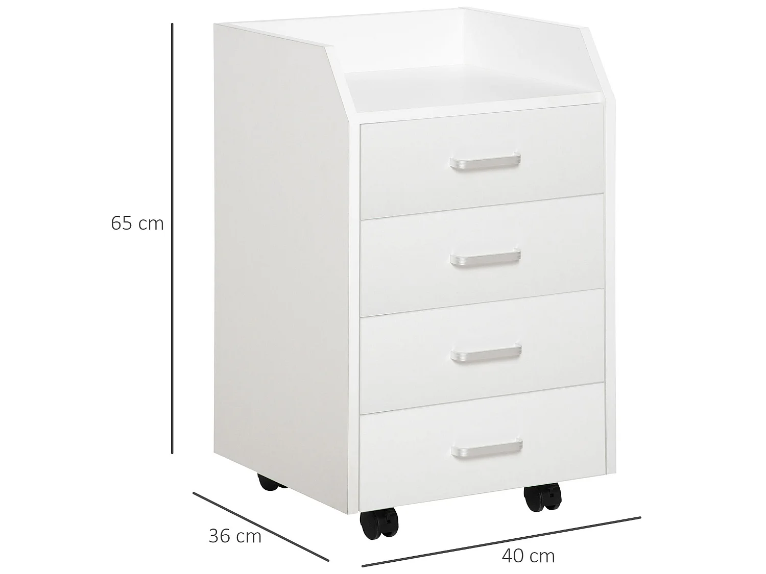 Cajonera de oficina blanco 40x36x65 cm Vinsetto