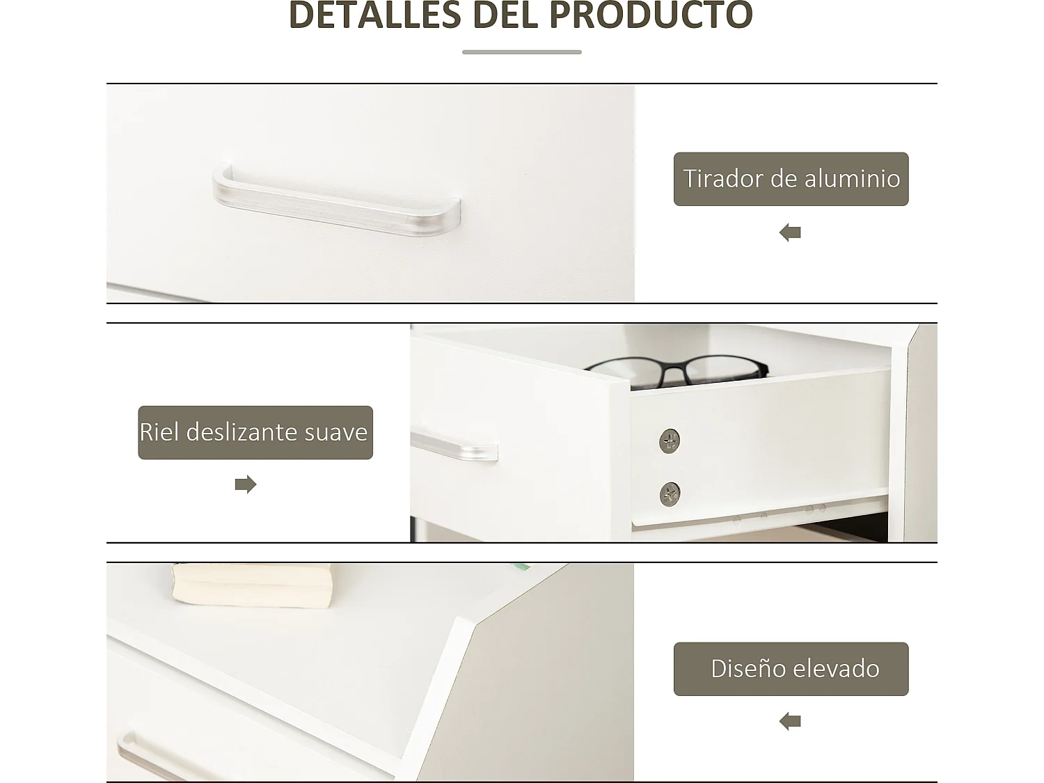 Cajonera de oficina blanco 40x36x65 cm Vinsetto