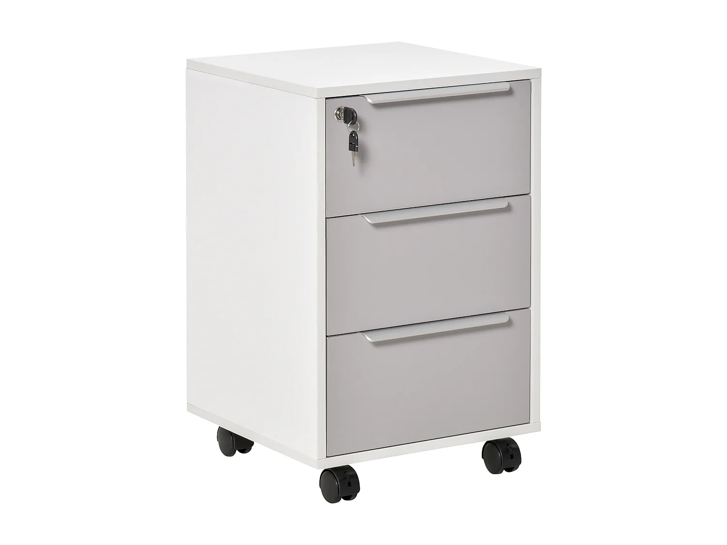 Cajonera tipo archivador blanco y gris 40x40x63.5 cm HOMCOM