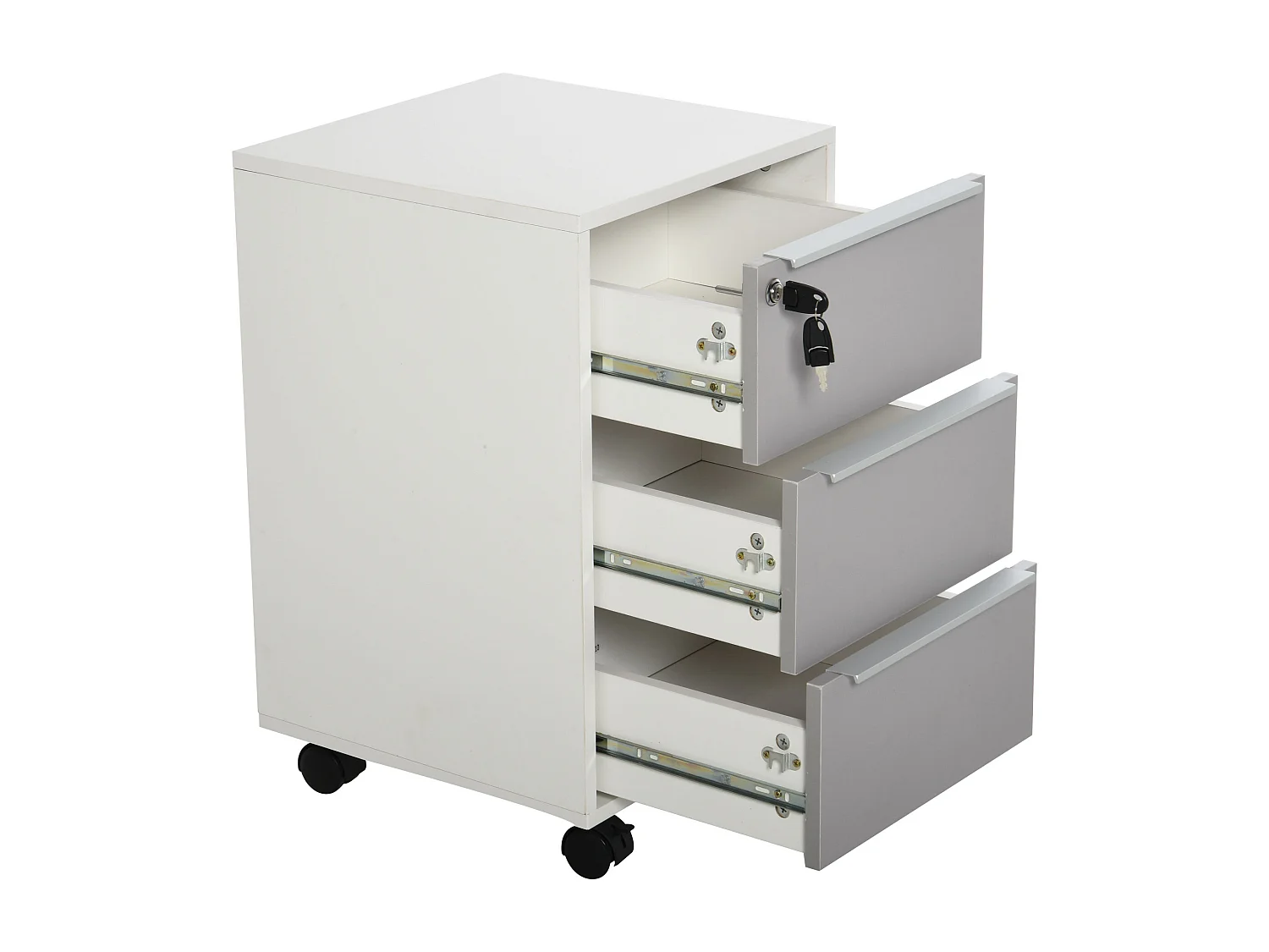 Cajonera tipo archivador blanco y gris 40x40x63.5 cm HOMCOM