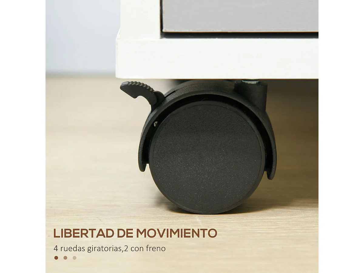 Cajonera tipo archivador blanco y gris 40x40x63.5 cm HOMCOM