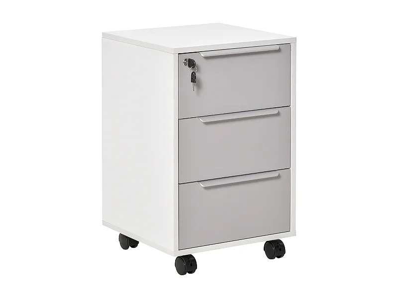 Cajonera tipo archivador blanco y gris 40x40x63.5 cm HOMCOM