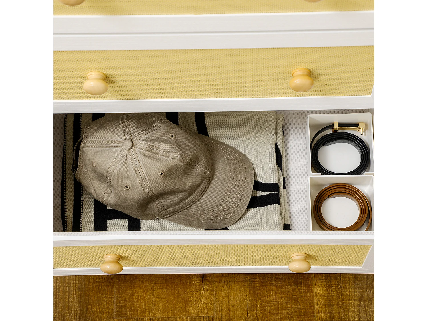 Cómoda de tela blanco 120x30x83 cm HOMCOM