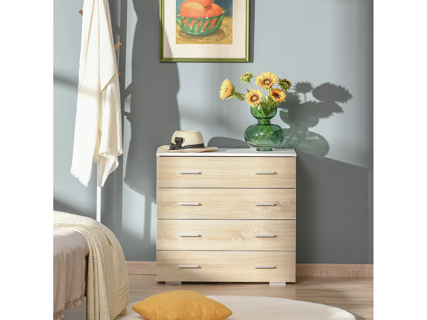 Cómoda roble 76x35x72 cm HOMCOM