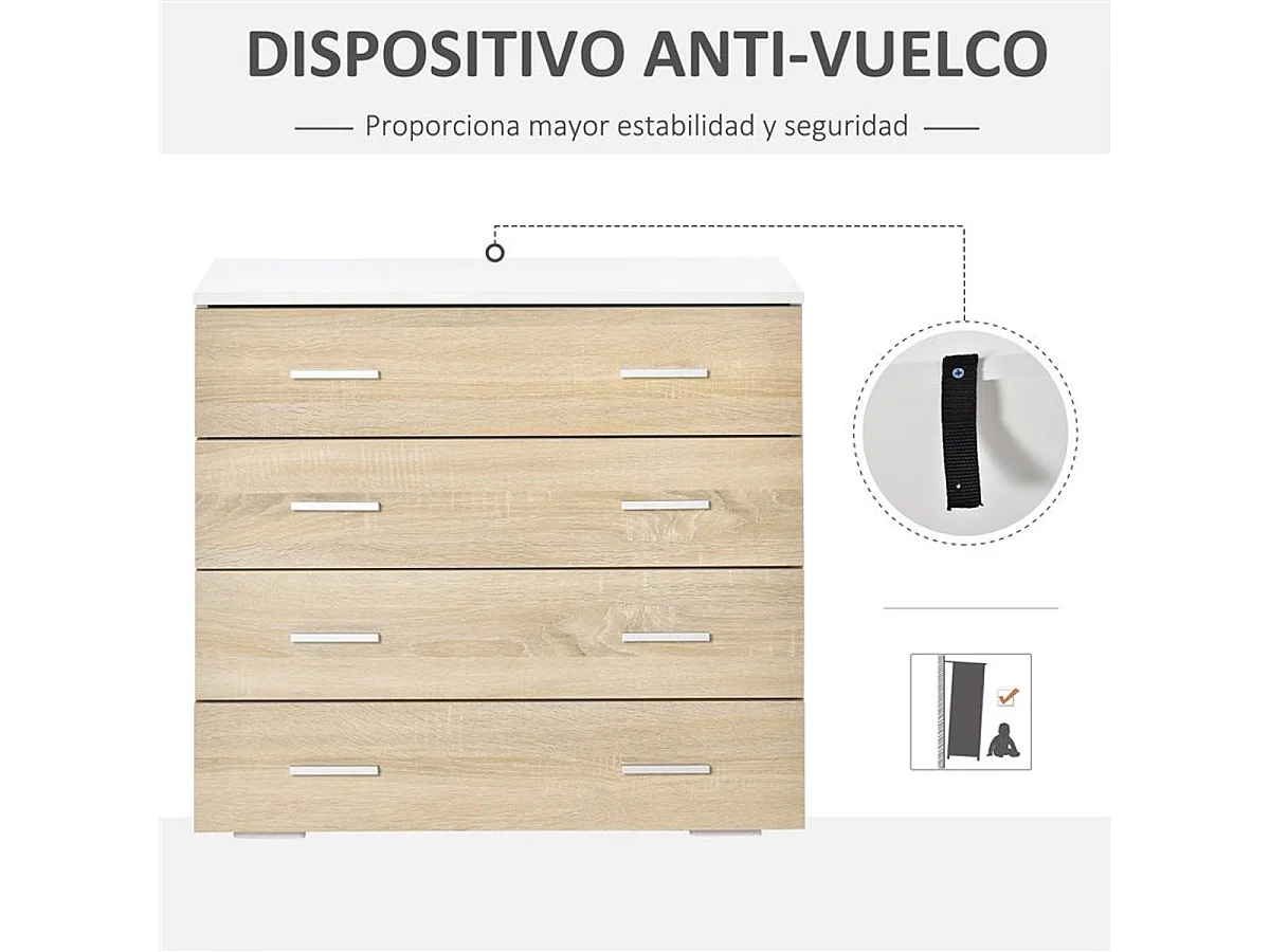 Cómoda roble 76x35x72 cm HOMCOM