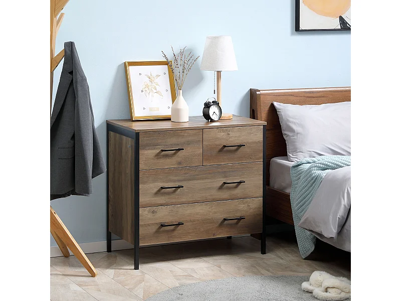 Cómoda con cajones marrón 80x40x75 cm HOMCOM