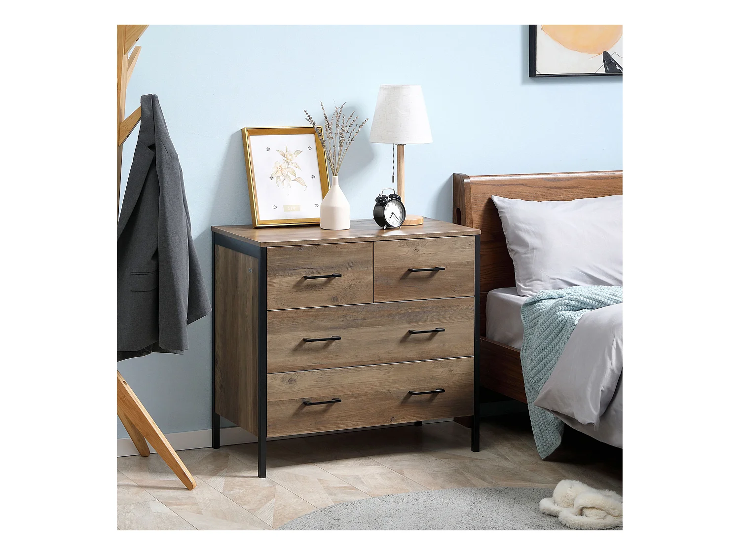 Cómoda con cajones marrón 80x40x75 cm HOMCOM