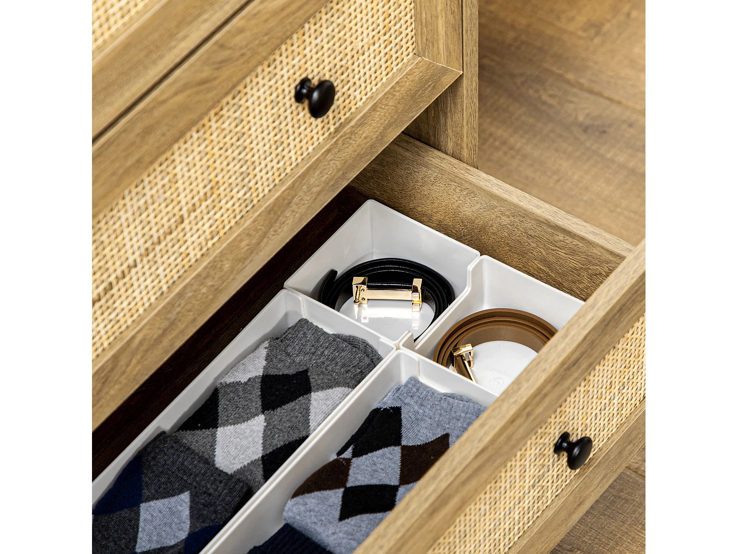 Cómoda con cajones madera natural 80x35x95 cm HOMCOM