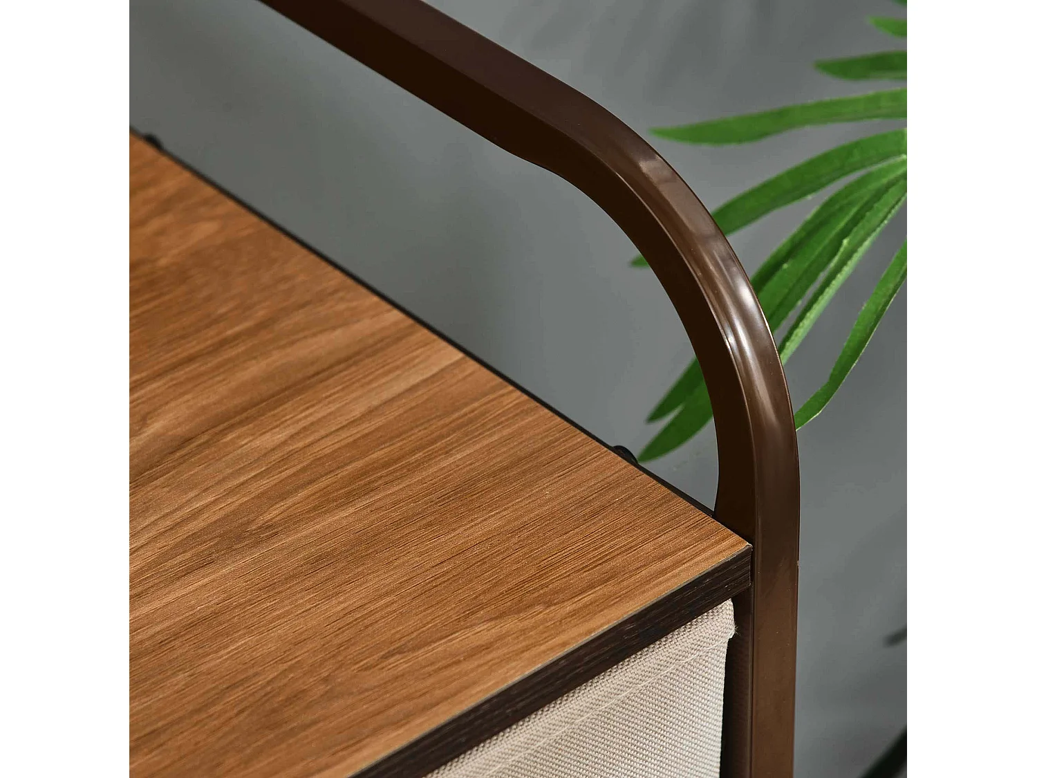 Cómoda de tela crema, café y marrón 58x29x99 cm HOMCOM