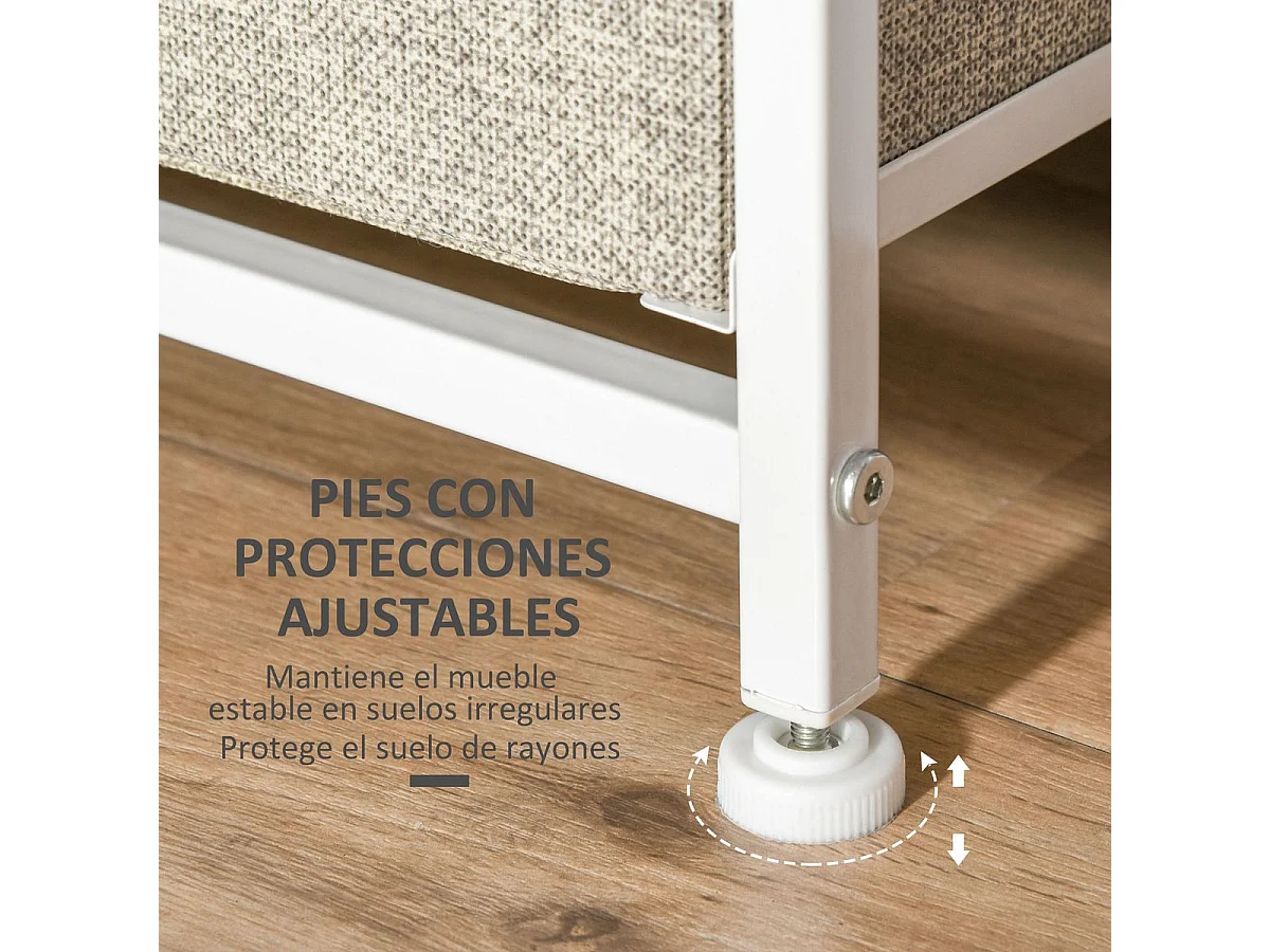 Cómoda de tela gris 63.5x30x71 cm HOMCOM