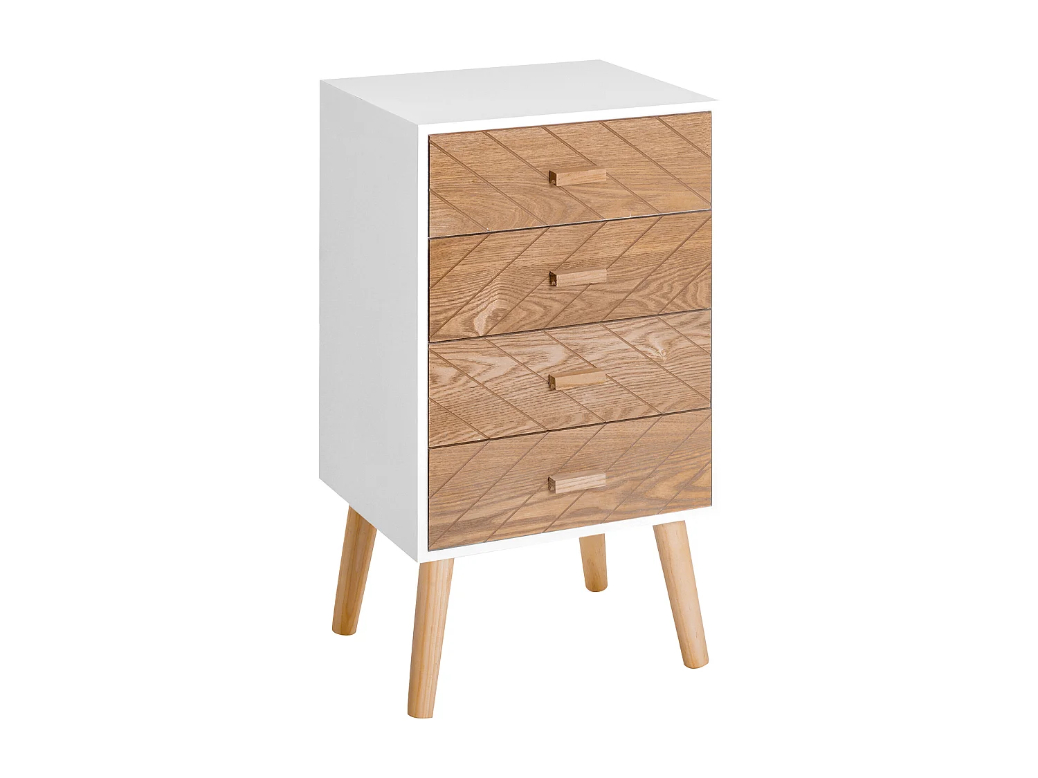 Mesita de noche blanco y madera 40x30x75cm HOMCOM