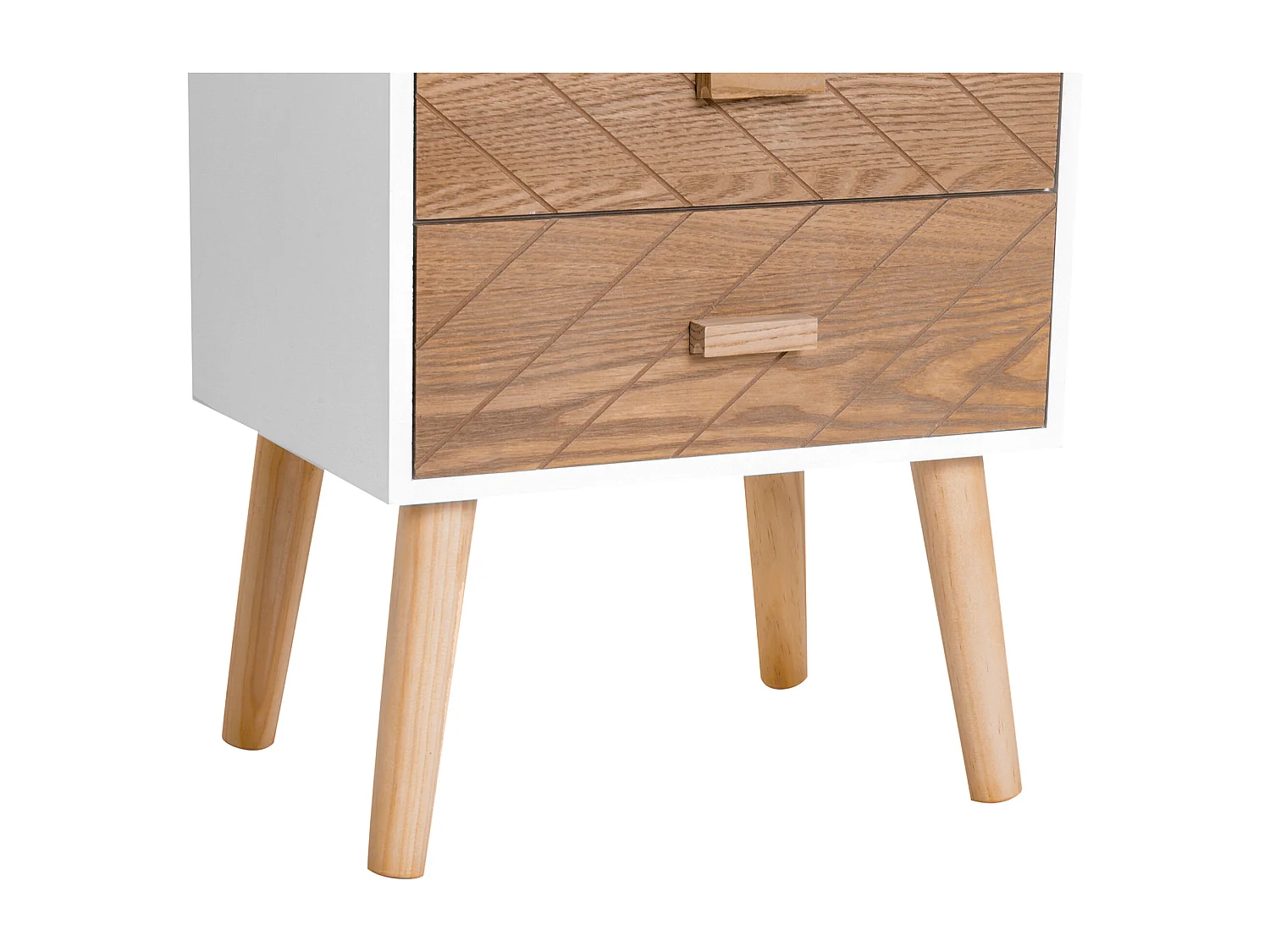 Mesita de noche blanco y madera 40x30x75cm HOMCOM