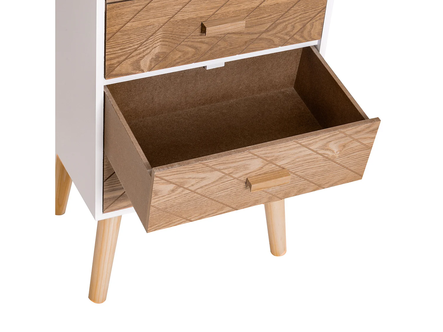 Mesita de noche blanco y madera 40x30x75cm HOMCOM