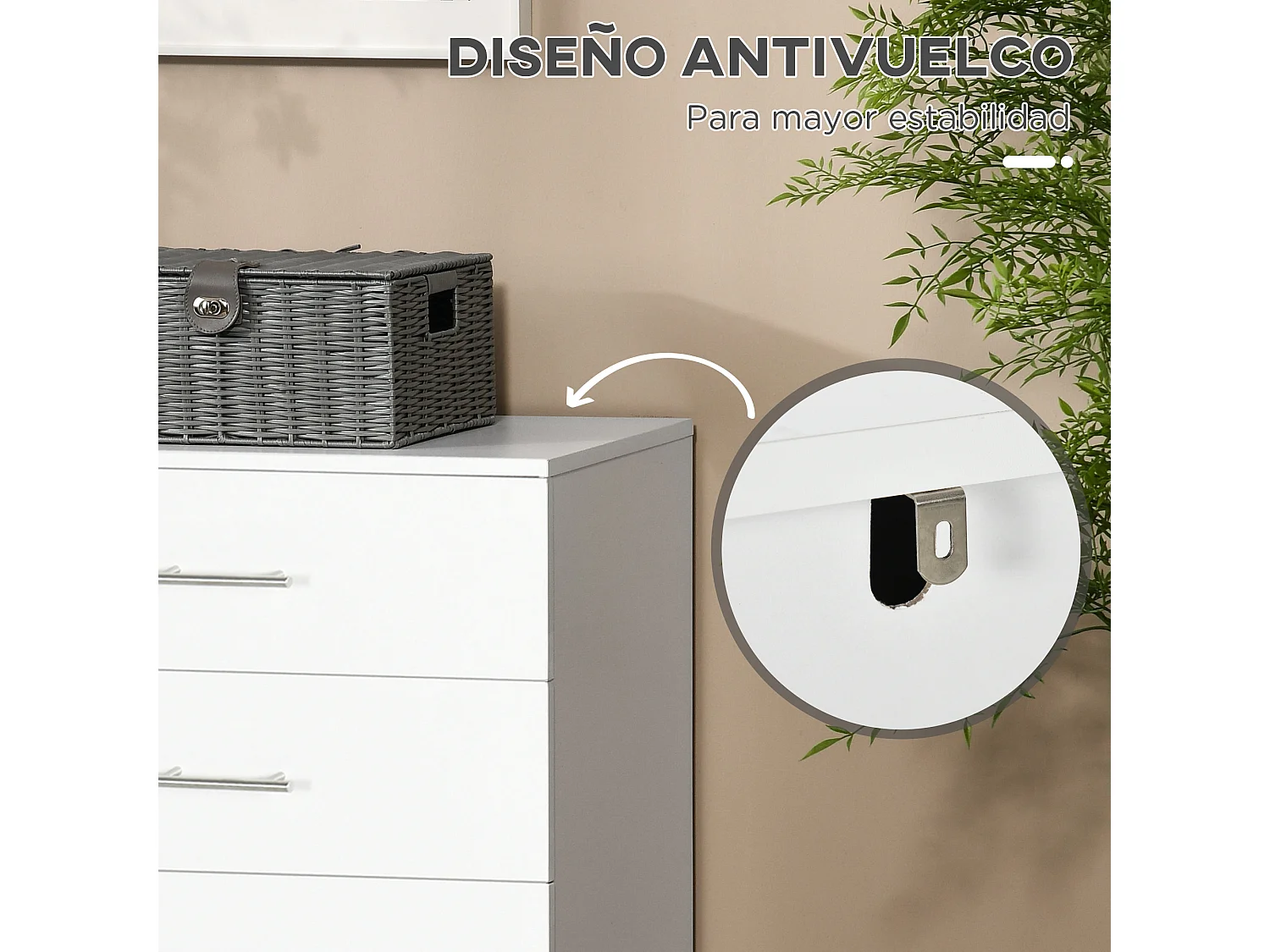 Cómoda con cajones blanco 112x38.2x81 cm HOMCOM