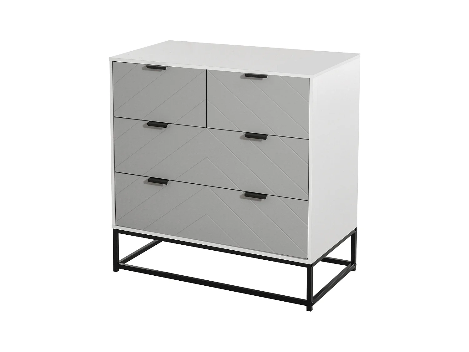 Cómoda de cajones gris, blanco y negro 80x40x79 cm HOMCOM