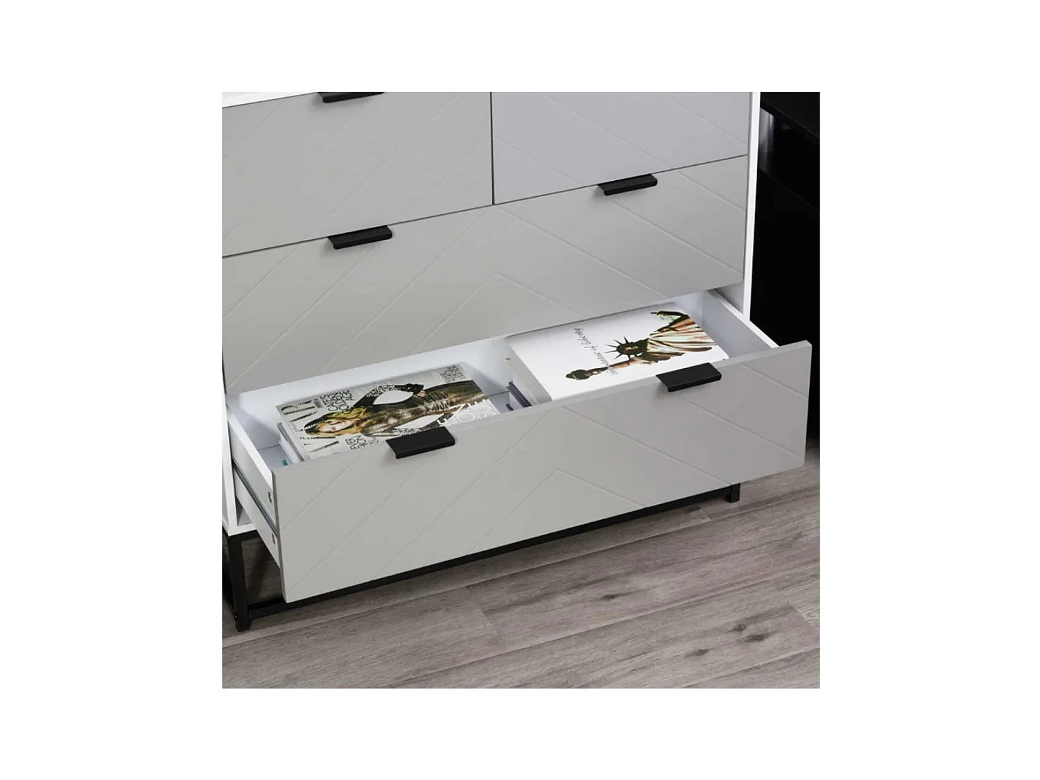 Cómoda de cajones gris, blanco y negro 80x40x79 cm HOMCOM