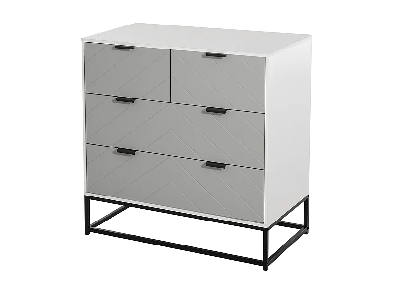 Cómoda de cajones gris, blanco y negro 80x40x79 cm HOMCOM