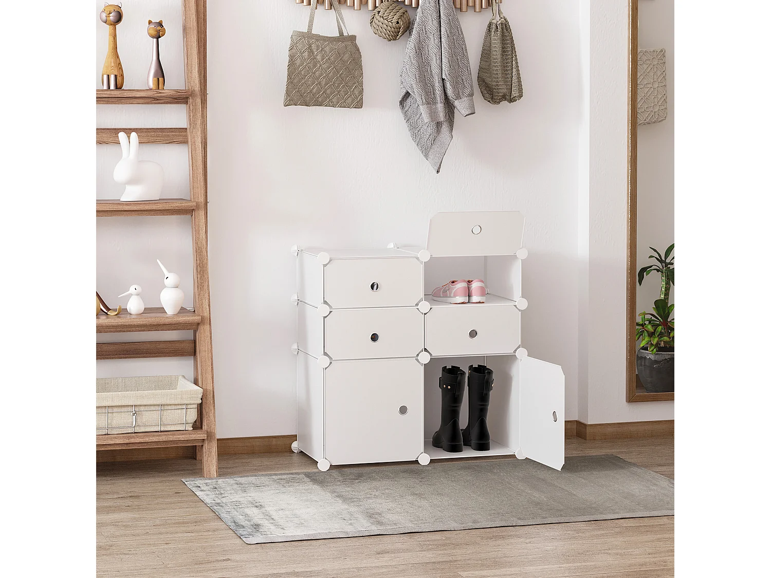 Armario modular plástico blanco 75x37x73cm HOMCOM