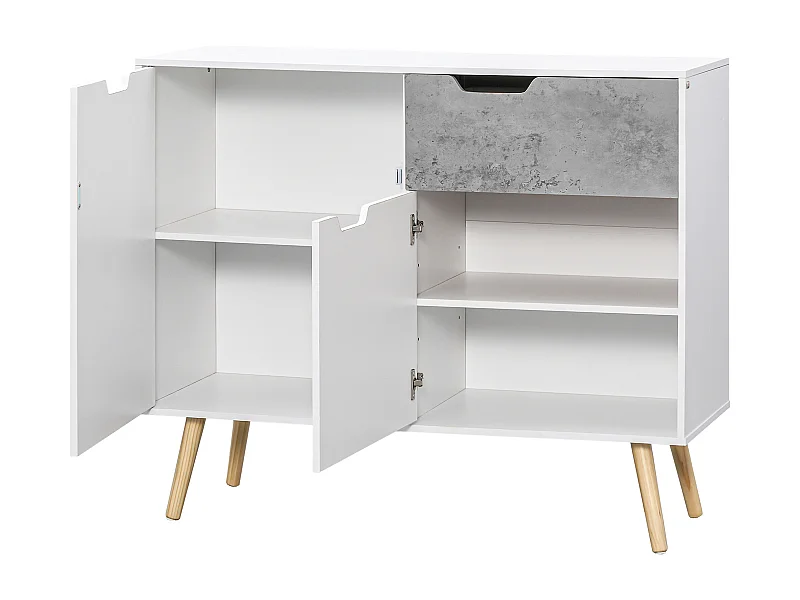 Aparador de cocina blanco 98x39x81.5 cm HOMCOM