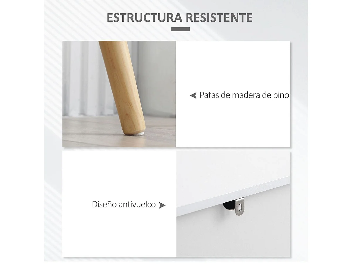 Aparador de cocina blanco 98x39x81.5 cm HOMCOM