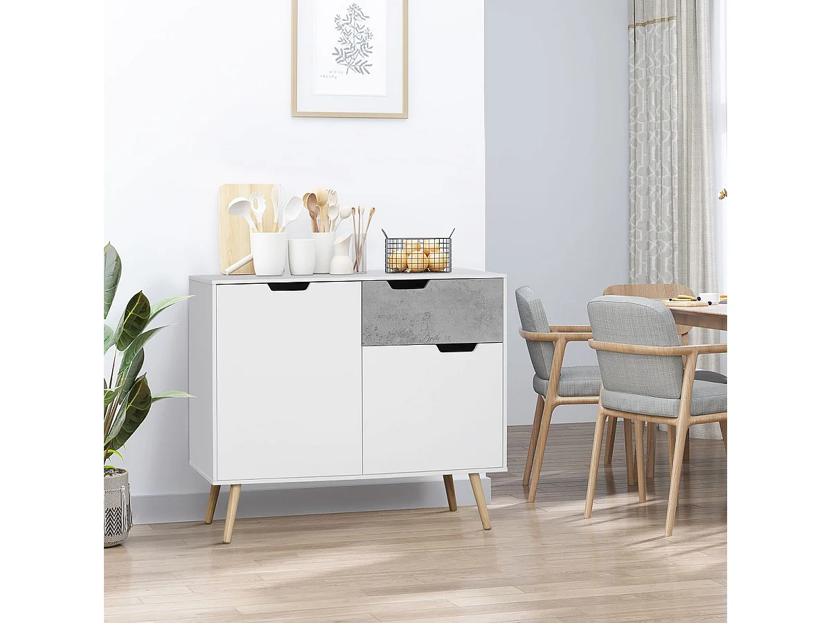 Aparador de cocina blanco 98x39x81.5 cm HOMCOM